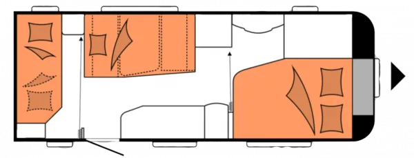 Grundriss Hobby 540 – Nachtanordnung
